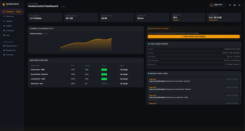 VortexControl Screenshot
