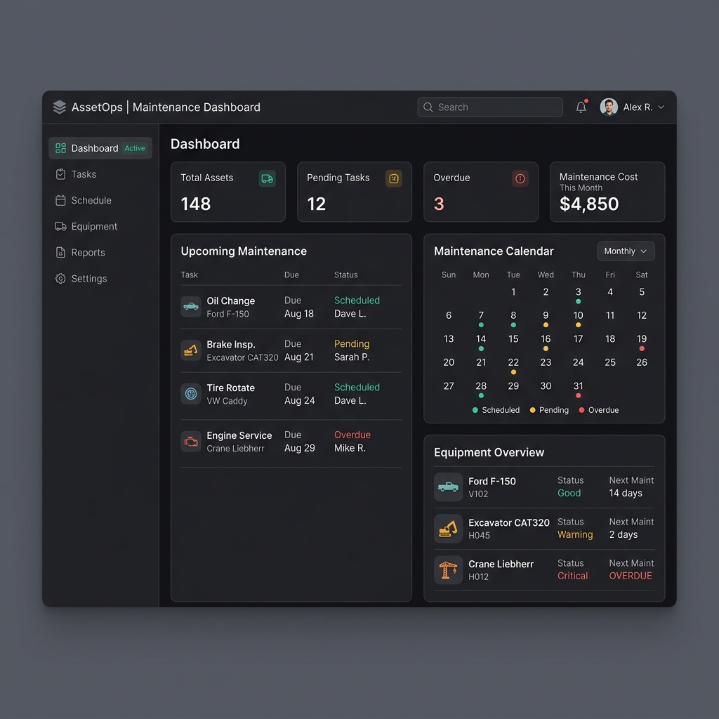 Maint Tracker Screenshot